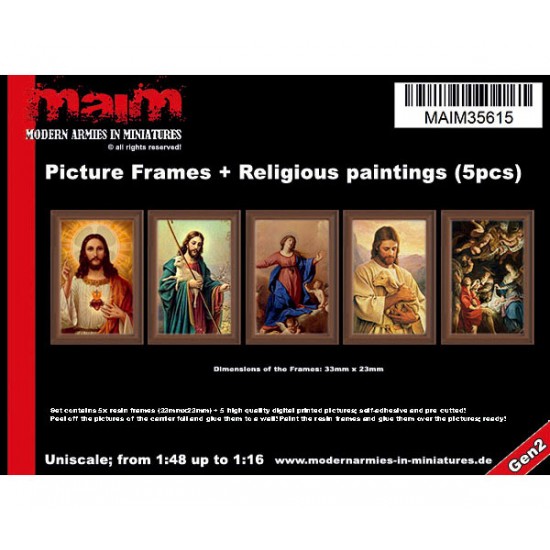 1/48 - 1/16 Picture Frames + Religious paintings #Set 1