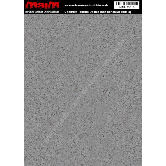 1/48 - 1/16 Concrete Texture Decals (self adhesive, 24cm x 17cm)