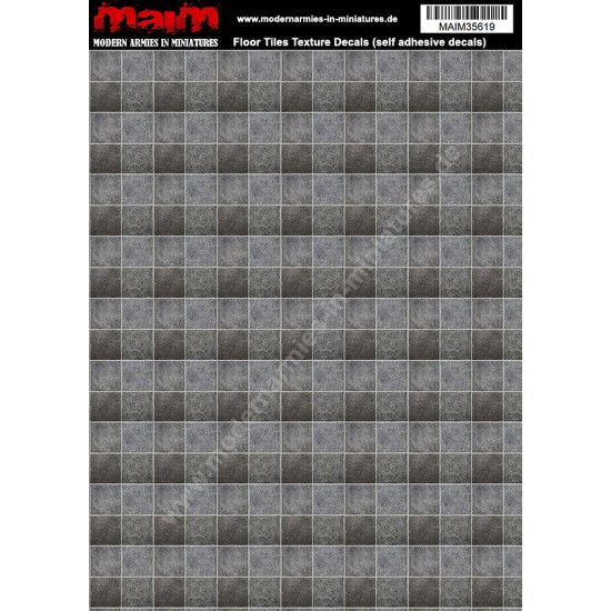 1/48 - 1/16 Floor Tiles Texture Decals (self adhesive, 24cm x 17cm)