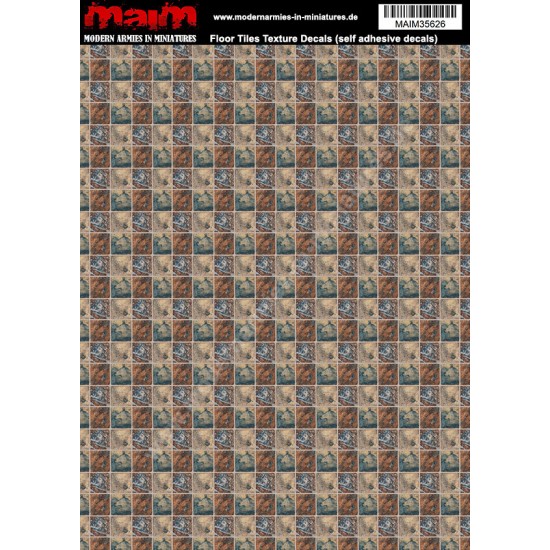 1/48 - 1/16 Floor Tiles Texture Decals (self adhesive, 24cm x 17cm)