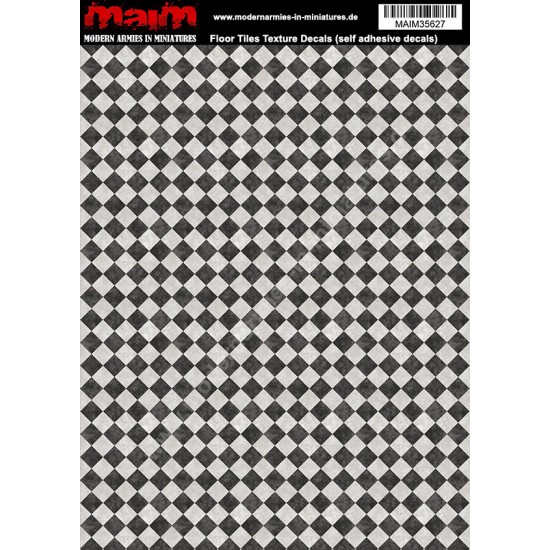 1/48 - 1/16 Floor Tiles Texture Decals (self adhesive, 24cm x 17cm)