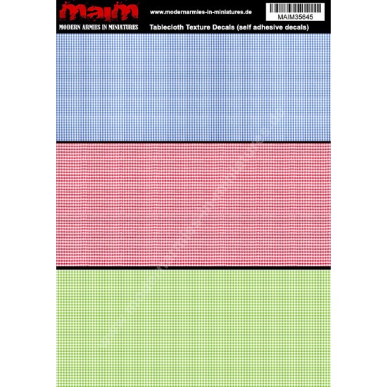 1/35 Tablecloth Texture Decals (self adhesive, 24cm x 17cm)