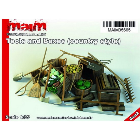 1/35 Country Style Tools and Boxes (resin)