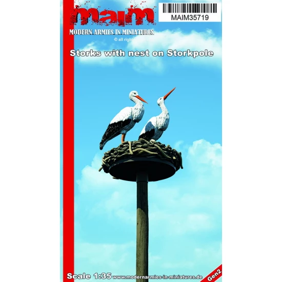 1/35 Storks with Nest on Stork Pole