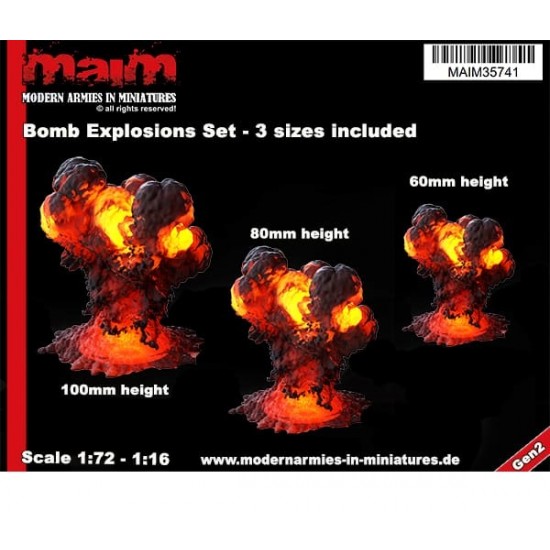 Uniscale Bomb Explosions Set (3 different sizes)