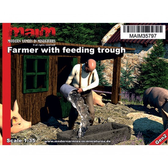 1/35 Farmer with Feeding Trough