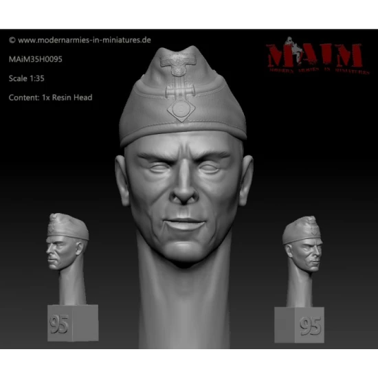 1/35 German Wehrmacht Head w/Schiffchen: Arrogant Impression #0095 (1pcs)