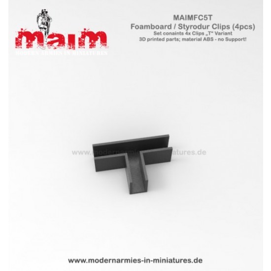 Clips "T" for 5mm Thickness Foamboard / Styrofoam (4pcs)