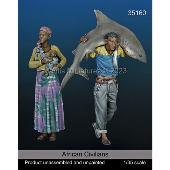 1/35 African Civilians: Woman & Somali Fisherman (2 figures)