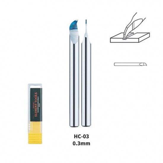 0.3mm Tungsten Steel Hook Broach (Scriber) Shank Dia: 3.175mm