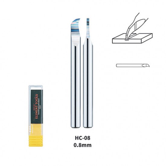 0.8mm Tungsten Steel Hook Broach (Scriber) Shank Dia: 3.175mm