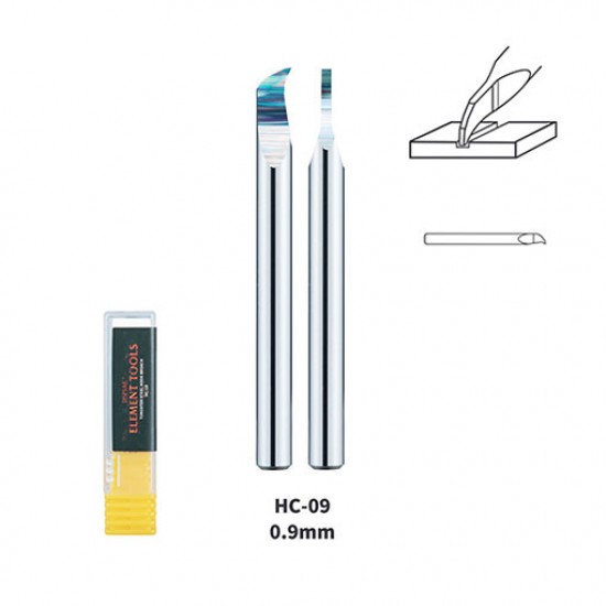 0.9mm Tungsten Steel Hook Broach (Scriber) Shank Dia: 3.175mm