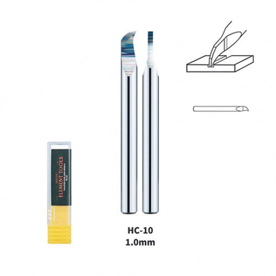 1.0mm Tungsten Steel Hook Broach (Scriber) Shank Dia: 3.175mm