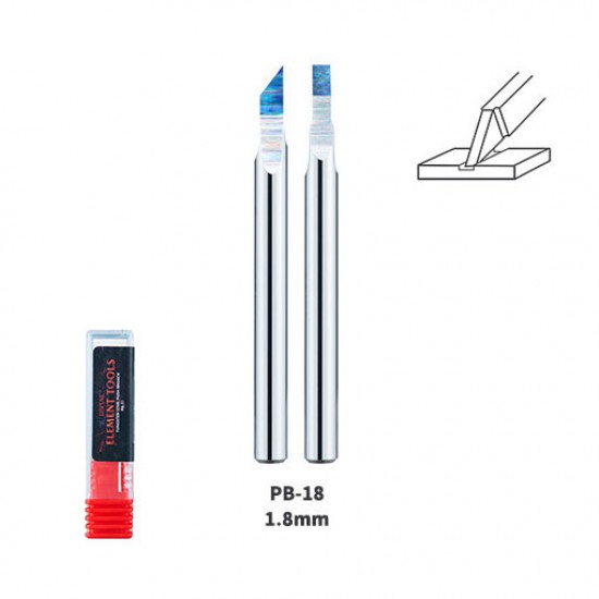 1.8mm Tungsten Steel Push Broach (Chisel) Shank Dia: 3.175mm