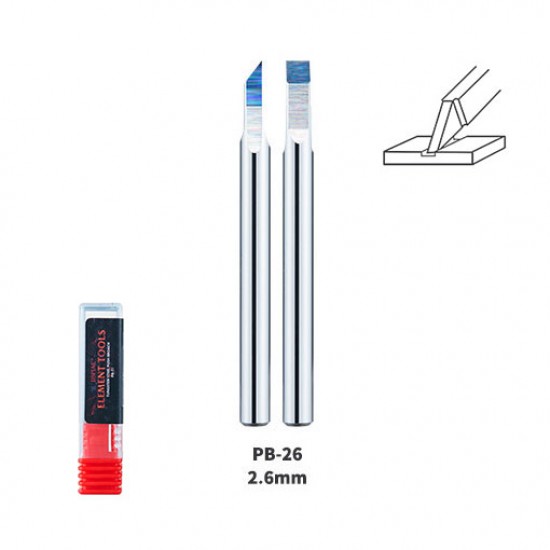 2.6mm Tungsten Steel Push Broach (Chisel) Shank Dia: 3.175mm