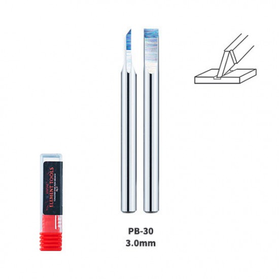 3.0mm Tungsten Steel Push Broach (Chisel) Shank Dia: 3.175mm