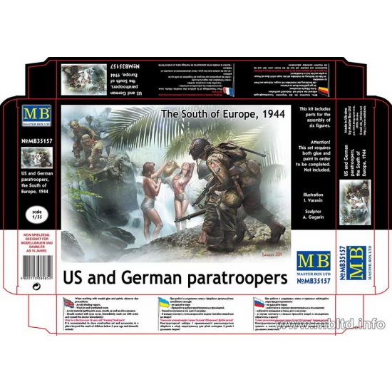 1/35 US and German Paratroopers in the South of Europe 1944 (6 Figures)