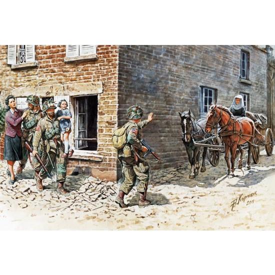 1/35 France 1944 (1 Trailer+6 Figures+2 Horses)