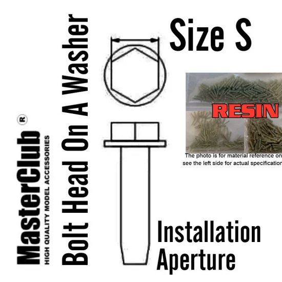 Bolt Head On A Washer #Size S Dia.: 0.9mm, Installation Aperture Dia.: 1.0mm (120pcs)