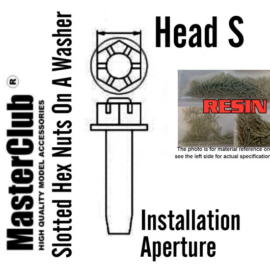 Slotted Hex Nuts On A Washer #Head S Dia.: 1.0mm, Installation Aperture: 0.8mm (120pcs)