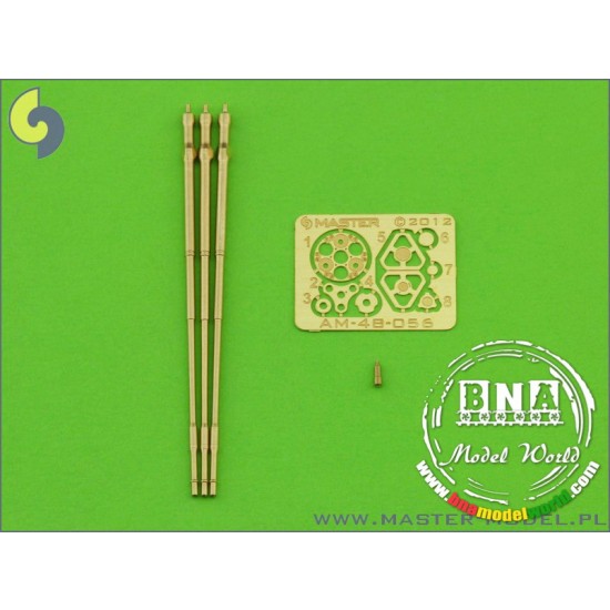 1/48 M197 3-Barrelled Rotary 20mm Cannon - Turned Barrels w/Etched Barrel Clamps
