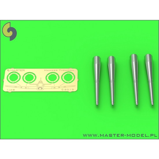 1/48 Hawker Typhoon Mk.IB Late Type Cannons with Covered Barrels (4pcs)