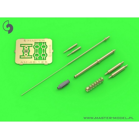1/48 Boeing AH-64 Apache M230 Chain Gun Barrel (30mm), Pitot Tubes and Tail Antenna