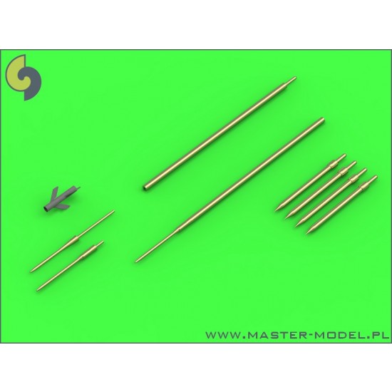 1/72 Soviet Sukhoi Su-9 Fishpot / Su-11 Fishpot-C Pitot Tubes and Missile Rails Heads
