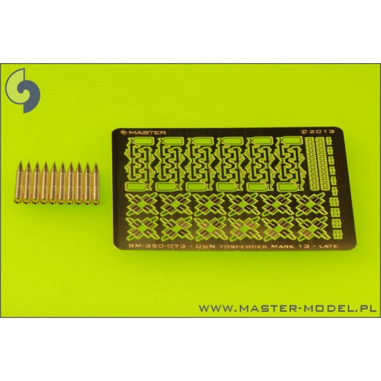 1/350 USN Airborne Torpedoes Mark 13 (22.4in) with Trolleys [Improved Type] (10pcs)