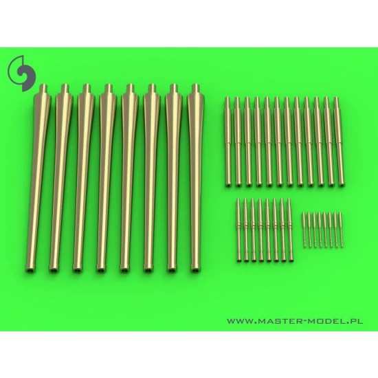 1/350 RN Zara Armament Barrels (203mm, 100mm, 37mm, 13.2mm, 36pcs) for Trumpeter kits
