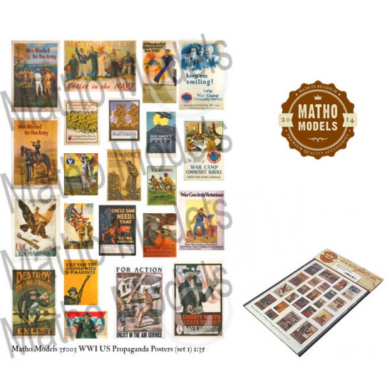 1/35 WWI US Propaganda Posters Set Vol.1 (22 posters)