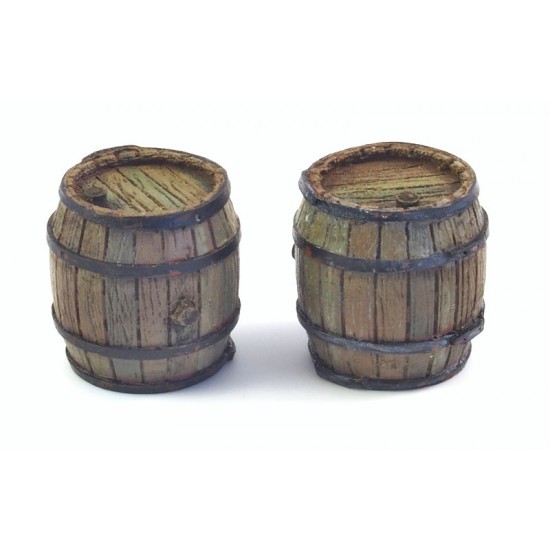 1/35 Wooden Barrels (1.5cm diameter x 1.6 cm height, 2pcs)