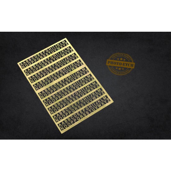 4mm UPPERCASE Letters (1 A6-sized photo-etch sheet)  for All scales