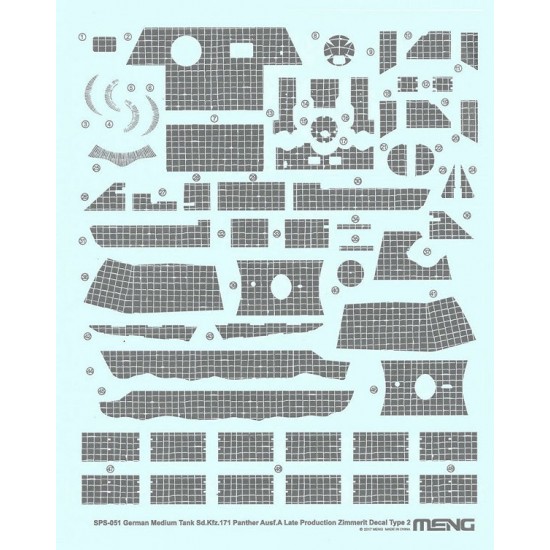 1/35 Decals for SdKfz 171 Panther Ausf A Late Zimmerit Type #2