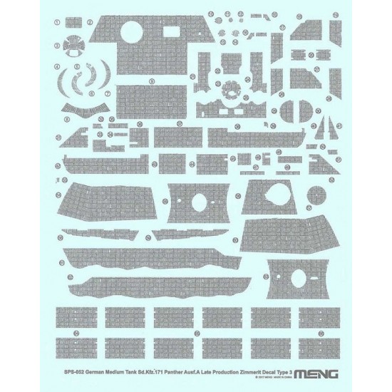 1/35 Decals for SdKfz 171 Panther Ausf A Late Zimmerit Type #3