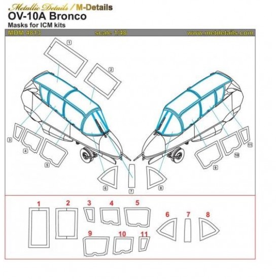 1/48 Rockwell OV-10A Bronco Masking for ICM kits