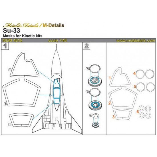 1/48 Sukhoi Su-33 Masking for Kinetic