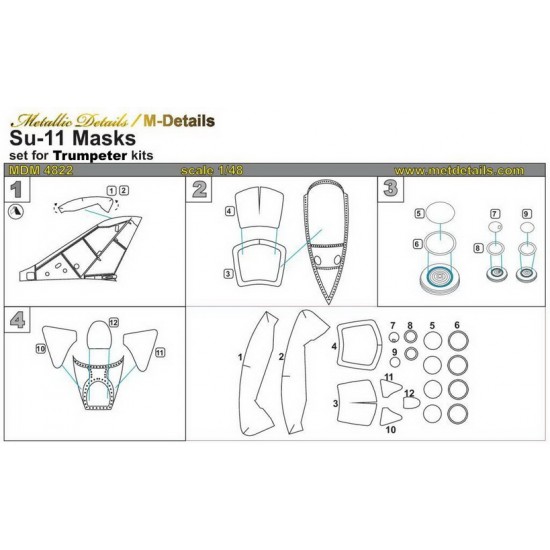 1/48 Sukhoi Su-11 Masking for HobbyBoss kits