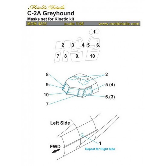 1/48 Grumman C-2A Greyhound Masks for Kinetic kits