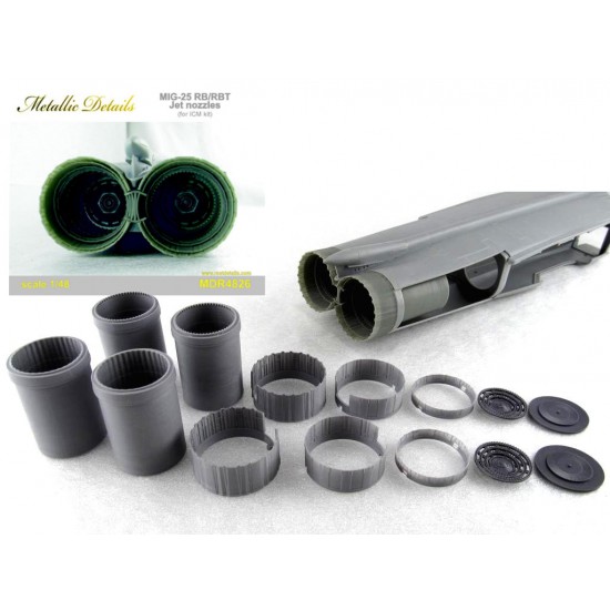 1/48 MiG-25 RB/RBT Jet Nozzles for ICM kits