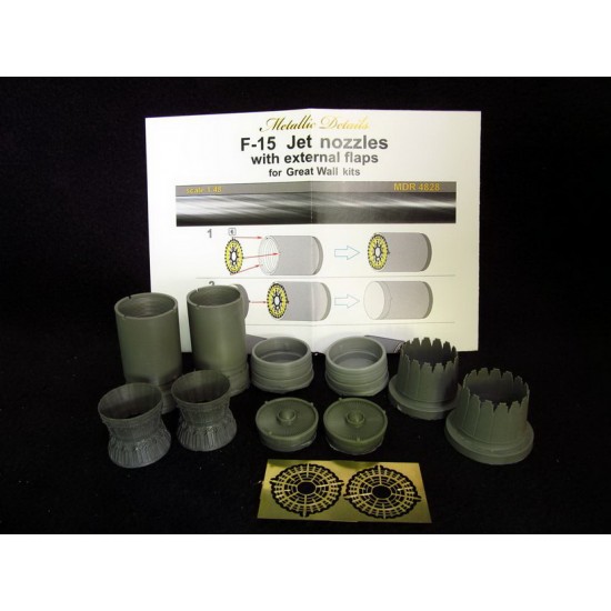1/48 F-15 Eagle Jet Nozzles (with external flaps) for Revell/Great Wall Hobby kits