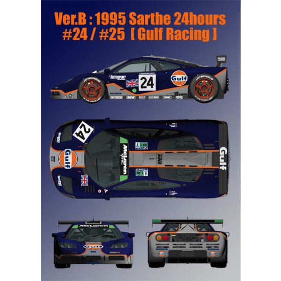 1/24 Full Detail Kit: McLaren F1 GTR Ver.B '95 Sarthe 24h #24/25 [Gulf Racing]