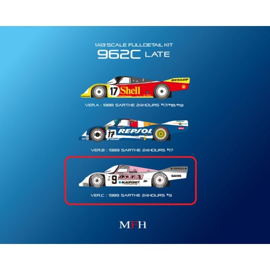 1/43 Multi-Material Kit: 962C (Late Type) Ver.C 1989 Sarthe 24h #9