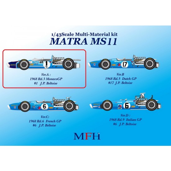 1/43 Multi-Material Kit: MS11 Ver.A 1968 Rd.3 Monaco GP