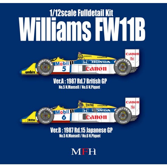 1/12 Multimedia kit - Williams FW11B (Version A) Rd.7 British Grand Prix 1987