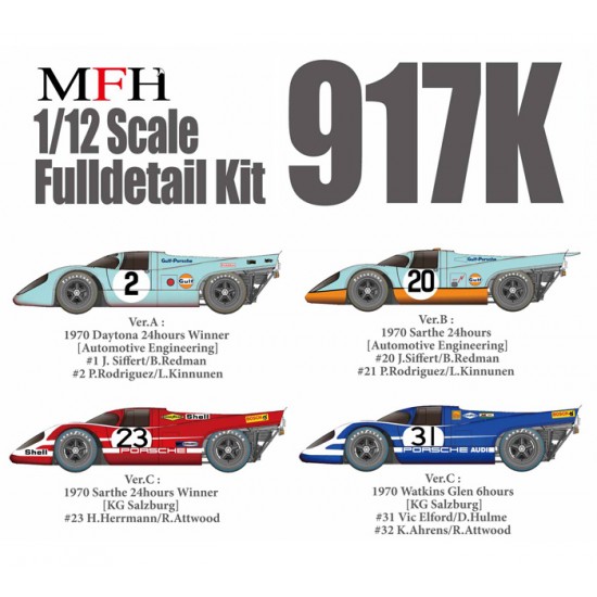 1/12 Full Detail kit - Porsche 917K Ver.B: Sarthe 24hours #20 / #21 1970