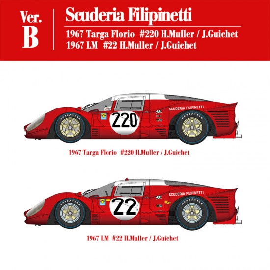 1/12 Full Detail kit - Ferrari 412P Ver.B: Scuderia Filipinetti