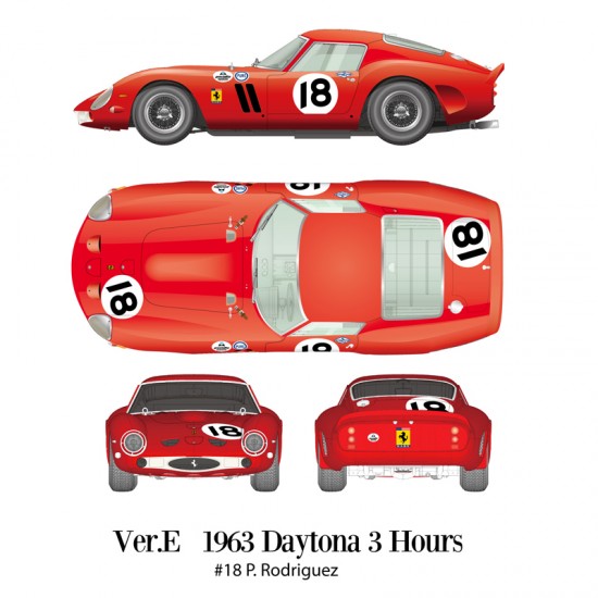 1/12 Multimedia kit - Ferrari 250 GTO Ver.E: 1963 Daytona 3Hours #18 P.Rodriguez 