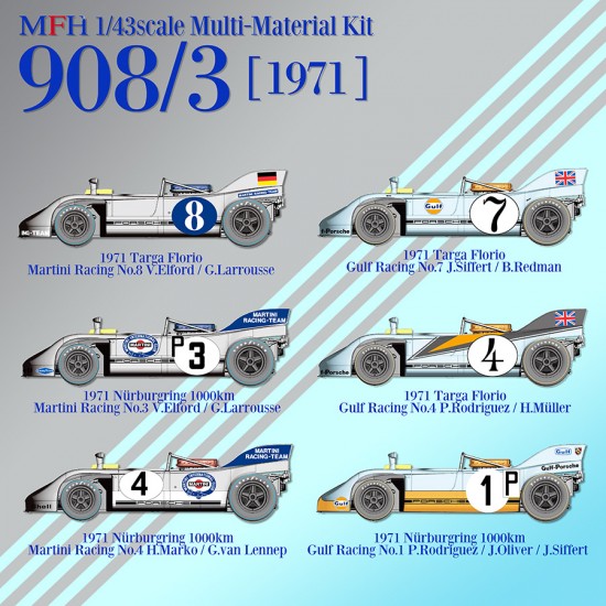 1/43 Multi-Material Kit: 908/3 Ver.D 1971 Nurburgring 1000km 1st Martini Racing No.3