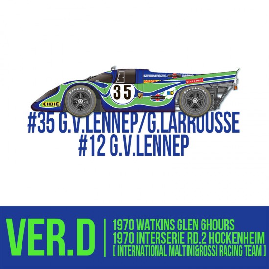 1/43 Porsche 917K Ver.D 1970 Watkins Glen 6hrs International Maltini&Rossi Racing Team #35